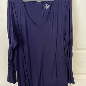 Lane Bryant 26/28 purple v neck long sleeve tee